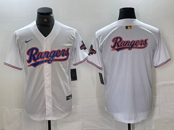 Men Texas Rangers Blank White Game Nike 2024 MLB Jersey style 4